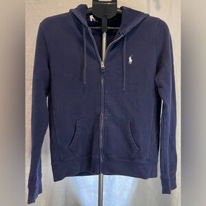 Men’s Polo Ralph Lauren Navy Full Zip Hoodie Jacket, Large,Pre-owned